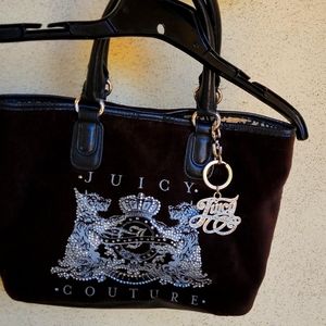 Never Used Black Plush JUICY COUTURE  Rhinestone Purse